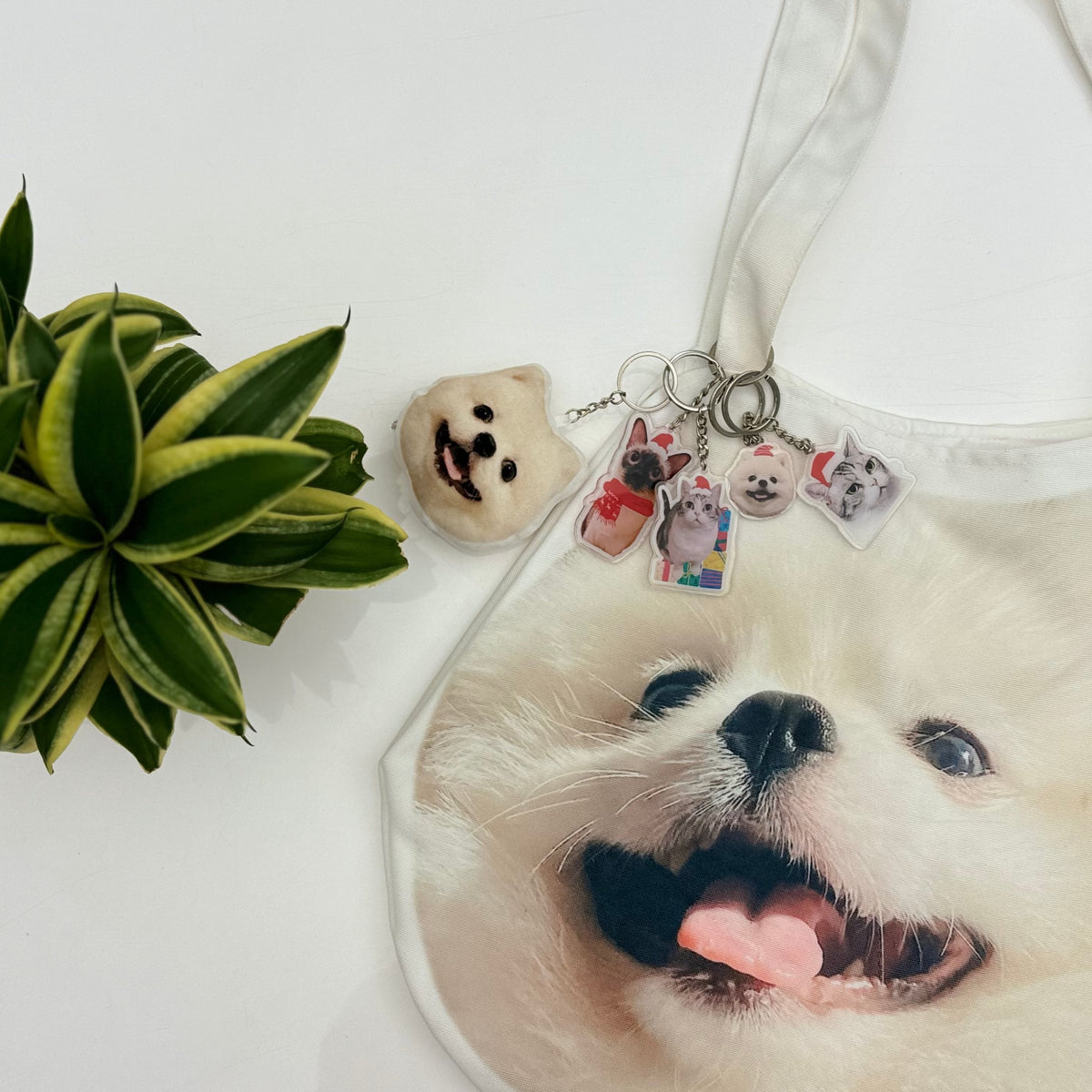 Custom Pet Portrait Keychain (Plastic)