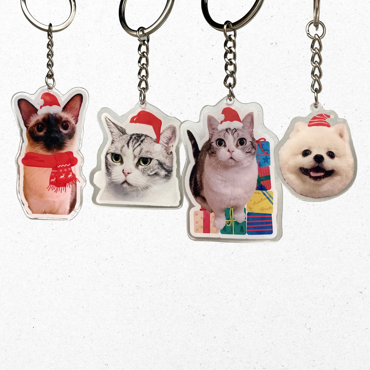 Custom Pet Portrait Keychain (Plastic)